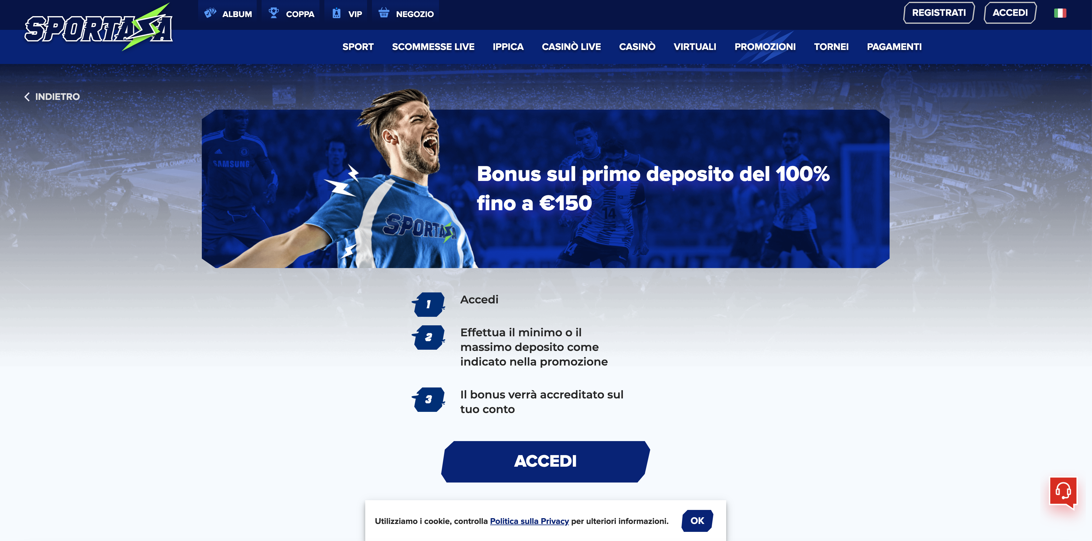 Sportaza Bonus Benvenuto sulle Scommesse Sportive e Promo